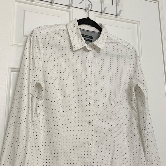Women’s Marc O’Polo White Navy & Light Blue Mini Square Check Button Up Shirt - Picture 2 of 9